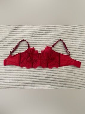 Victoria’s Secret Red Lace Longline Bra